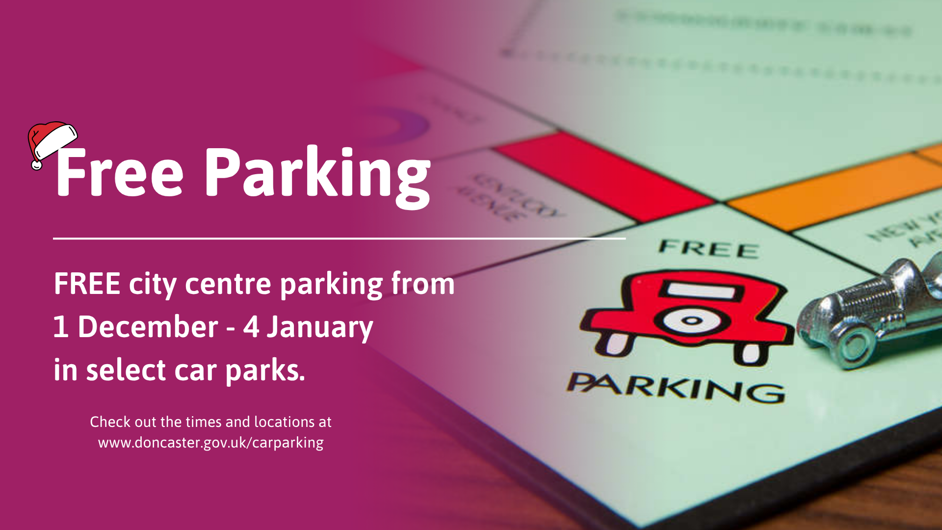 Graphic outlining free parking using a monopoly board 